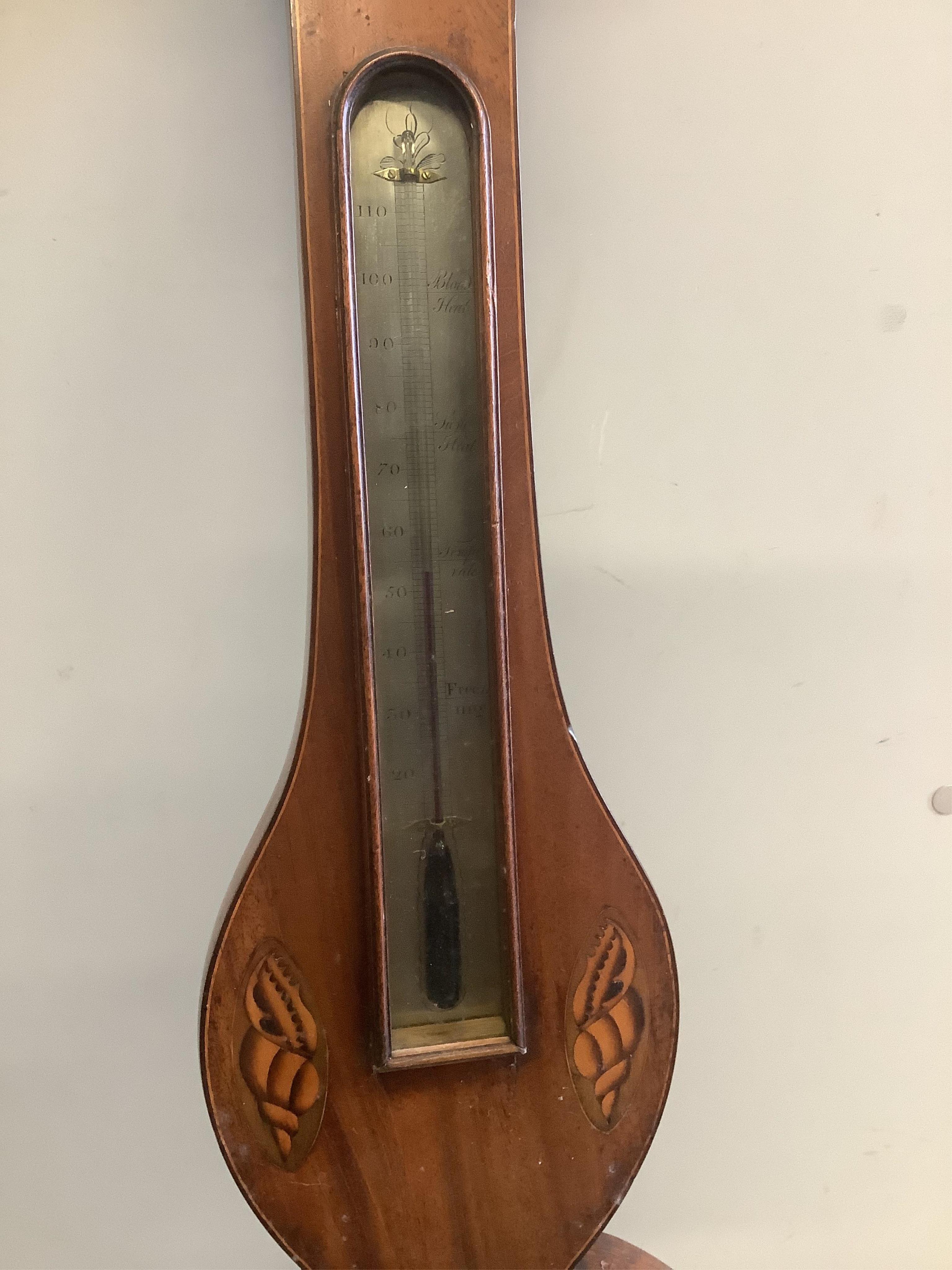 Two wheel barometers, height 98cm